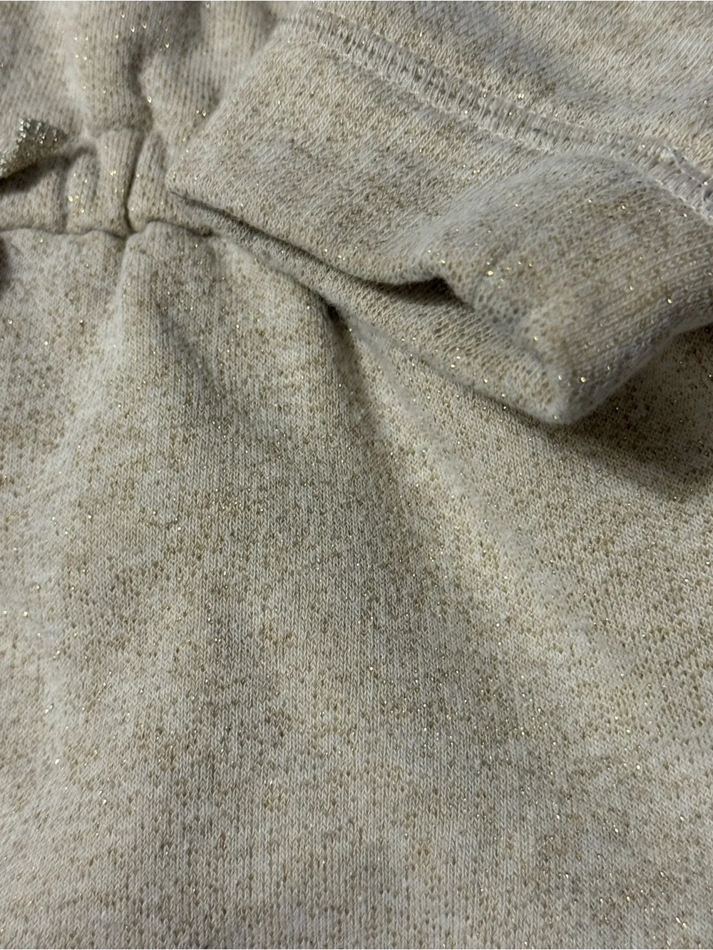 Oshkosh Cream Sparkle Drawstring Waist Sweatshirt Dress -8